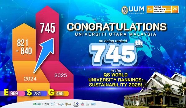 UUM lonjak 95 anak tangga dalam QS Sustainability 2025