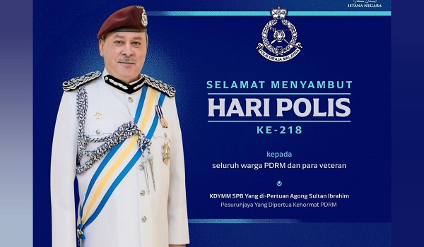 Agong zahir penghargaan kepada warga PDRM sempena Hari Polis ke-218