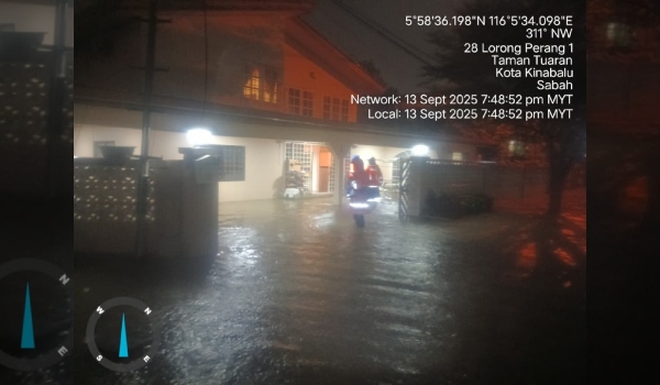 Dua lagi daerah di Sabah dilanda banjir, tiga lagi PPS dibuka