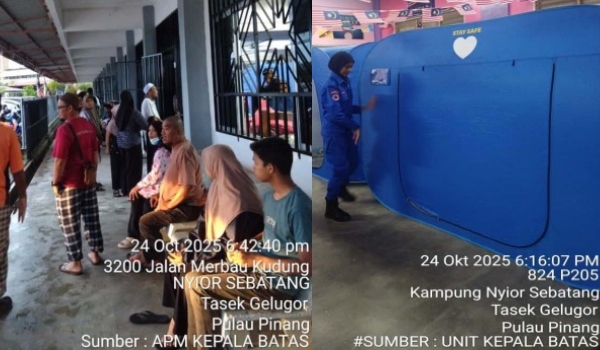 Penduduk terjejas banjir di daerah Seberang Perai Utara (SPU)