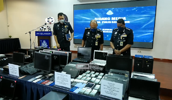 Polis Selangor gempur kegiatan perjudian dalam talian