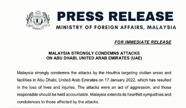 Malaysia kutuk ancaman serangan terhadap Abu Dhabi