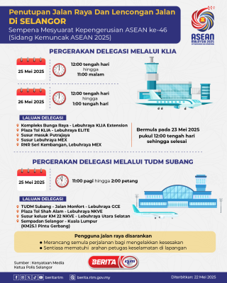 PENUTUPAN JALAN RAYA DAN LENCONGAN JALAN DI SELANGOR