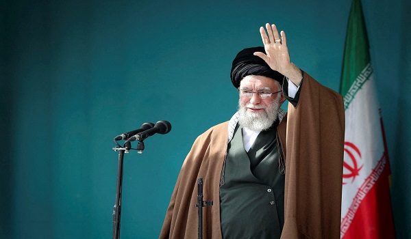 FILE PHOTO: Iran's Supreme Leader Ayatollah Ali Khamenei waves during Eid al-Fitr prayer marking the end of the holy fasting month of Ramadan in Tehran, Iran April 22, 2023. Office of the Iranian Supreme Leader/WANA (West Asia News Agency) via REUTERS/File Photo ATTENTION EDITORS - THIS IMAGE HAS BEEN SUPPLIED BY A THIRD PARTY.