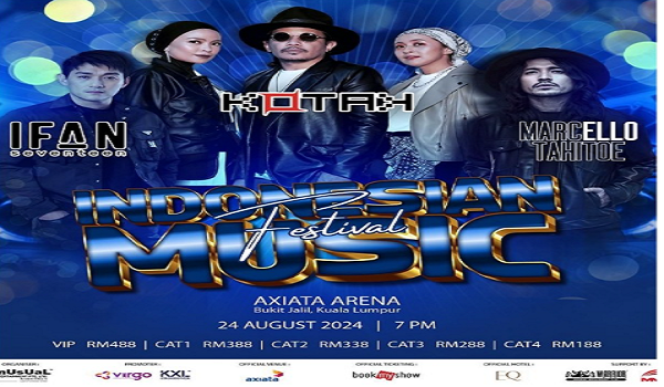 Mereka bakal tampil pada Indonesian Music Festival di Axiata Arena, Bukit Jalil.