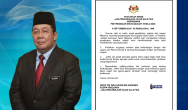 JAKIM tegaskan penglibatan peserta dari Malaysia dalam pertandingan Miss Equality World 2026 di Thailand sebagai sesuatu yang mendukacitakan