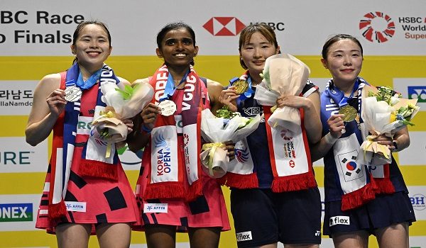 Pearly-Thinaah  muncul naib johan Terbuka Korea/ Foto AFP