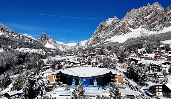 Pandangan udara Stadio Olimpico del Ghiaccio di Cortina d’Ampezzo menjelang Sukan Olimpik Musim Sejuk Milano Cortina 2026/Foto REUTERS