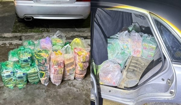 Kira-kira 135 peket sosej sejuk beku dirampas dipercayai diseludup di Rantau Panjang, Kelantan malam tadi/Foto PGA Tenggara