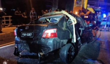 Kereta terjunam ke dalam sungai di Jalan Pengkalan, Sungai Petani, Kedah