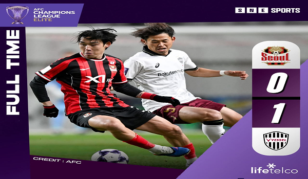 Vissel Kobe meraih kemenangan 1-0 menewaskan FC Seoul dalam saingan 16 akhir pertama Liga Juara-Juara Asia Elit (ACLE)./AFC