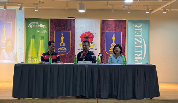 Setiausaha Agung Kehormat Kesatuan Ragbi Malaysia, Fahmy Jalil pada Sidang media Majlis Undian Piala Agong 2026 di Wisma OCM / Foto RTM