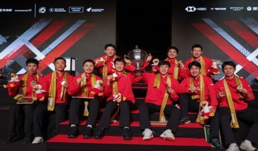 HORSENS (Denmark), May 4 -- Chinas mens team celebrated their victory after defeating France in the final of the BWF Thomas and Uber Cup Finals 2026 at Forum Horsens today.

-- fotoBERNAMA (2026) COPYRIGHT RESERVED
