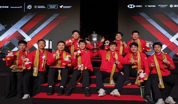 HORSENS (Denmark), May 4 -- Chinas mens team celebrated their victory after defeating France in the final of the BWF Thomas and Uber Cup Finals 2026 at Forum Horsens today.

-- fotoBERNAMA (2026) COPYRIGHT RESERVED