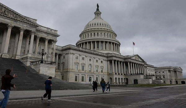 WASHINGTON, DC - MARCH 16: The U.S. Capitol is seen on March 16, 2026 in Washington, DC. The U.S. House of Representatives postponed its votes for the day due to the chance of severe thunderstorms around the DC area.   Anna Moneymaker/Getty Images/AFP (Photo by Anna Moneymaker / GETTY IMAGES NORTH AMERICA / Getty Images via AFP)