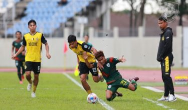 Aksi di separuh masa pertama Perak FC vs KDA FC/Foto KDA FC