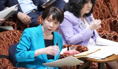 Japan's Prime Minister Sanae Takaichi (L) attends the House of Councillors budget committee session at the National Diet in Tokyo on June 5, 2026. (Photo by Kazuhiro NOGI / AFP)