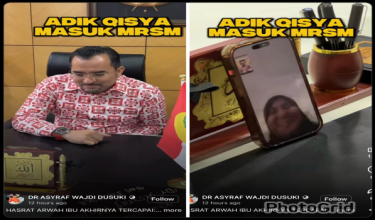Datuk Dr Asyraf Wajdi Dusuki mengadakan panggilan telefon bersama Puteri Qisya Nur Izzat/Facebook