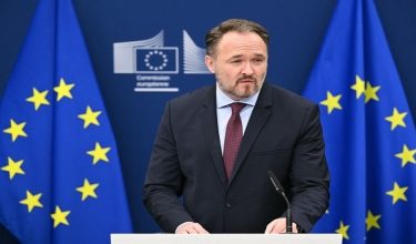 EU Commissioner for Energy and Housing Dan Jorgensen attends a joint a press confrence with European Commission Presidentin and International Energy Agency (IEA) Executive Director in Brussels on December 3, 2025. (Photo by NICOLAS TUCAT / AFP)