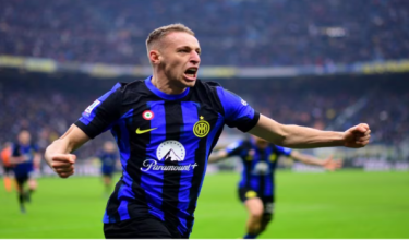 Pemain Inter Milan, Davide Frattesi meraikan gol ketika menentang Hellas Verona/FOTO REUTERS