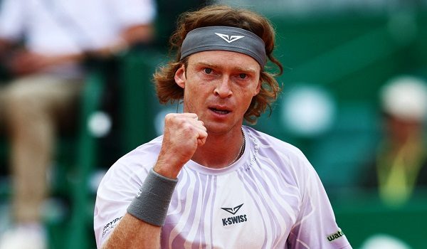 Tennis - ATP Masters 1000 - Monte Carlo Masters - Monte Carlo Country Club, Roquebrune-Cap-Martin, France - April 6, 2026 Russia's Andrey Rublev reacts during his round of 64 match against Portugal's Nuno Borges REUTERS/Manon Cruz