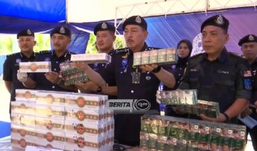 27,350 karton rokok diseludup menggunakan sebuah treler kontena di Jalan Sultan Ismail, Kampung Langgar, Kota Bharu