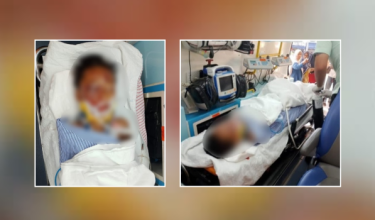 Mangsa, 10, cedera selepas terjatuh dari tingkat tiga bangunan di Padang Terap, Kedah, petang tadi/ Foto: Orang awam