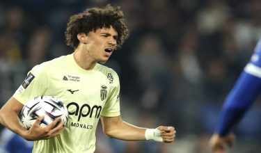 (FILES) Monaco's French midfielder #11 Maghnes Akliouche celebrates his teams first goal during the French L1 football match between RC Strasbourg Alsace and AS Monaco at the Stade de la Meinau, in Strasbourg, eastern France, on May 17, 2026. On August 6, 2026, Paris SG officially announced the arrival of French attacking midfielder Maghnès Akliouche from AS Monaco, with the player signing for the capital club until 2031. (Photo by ROMEO BOETZLE / AFP)