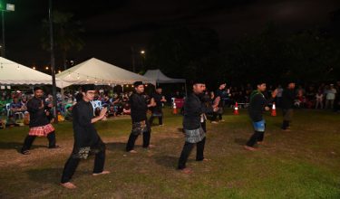 Pesilat mempersembahkan demonstrasi silat pada majlis pembukaan Gelanggang Silat Taman Jaya di Bandar Tun RazakTun Razak
