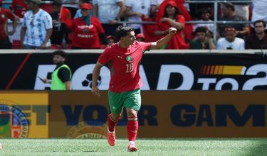 HARRISON, NEW JERSEY - JUNE 07: Brahim Díaz of Morocco celebrates after scoring the team's first goal during the international friendly match between Morocco and Norway at Red Bull Arena on June 07, 2026 in Harrison, New Jersey.   Vincent Carchietta/Getty Images/AFP (Photo by Vincent Carchietta / GETTY IMAGES NORTH AMERICA / Getty Images via AFP)