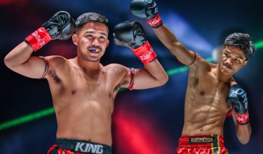 Jaguh muay thai Thailand, Prajanchai PK Saenchai (kiri) dan jaguh muay thai Malaysia, Ahmad Nor Iman Aliff Rakib (kanan) / Foto hiasan