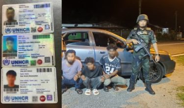Kad UNHCR yang dirampas PGA selepas pemeriksaan terhadap tiga warga Myanmar di Tanah Merah/Foto PGA Briged Tenggara
