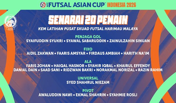 Skuad negara akan memulakan kempen Piala Asia Futsal 2026 menentang Iran pada 28 Januari/ Foto FAM