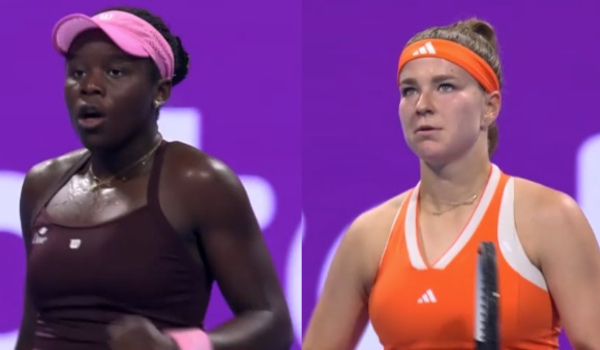 Victoria Mboko (kiri) dan Karolina Muchova/ REUTERS