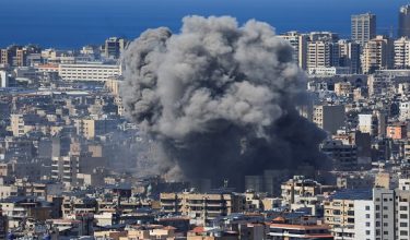 Smoke billows after an Israeli strike on Beirut's southern suburbs, following an escalation between Hezbollah and Israel amid the U.S.-Israeli conflict with Iran, Lebanon, March 9, 2026. REUTERS/Mohamed Azakir