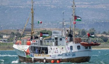 GSF yang memulakan pelayaran dari Barcelona, Sepanyol selamat tiba di Tunisia semalam, selepas belayar selama lapan hari. Foto AFP