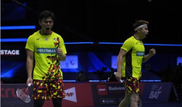 Pemain Badminton beregu negara Goh Sze Fei dan Nur Izzuddin/FOTO FAIL BERNAMA