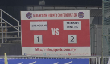 Aksi Kumpulan Wanita Liga Hoki TNB Malaysia 2026 menyaksikan perlawanan Territory Stingers menentang Terengganu