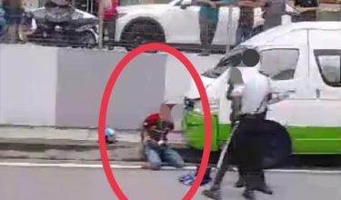 Pemandu van ditahan selepas bertindak melarikan diri sehingga 5 km di Jalan Datuk Ismail Hashim, Bayan Lepas pagi tadi/Foto Penang Press