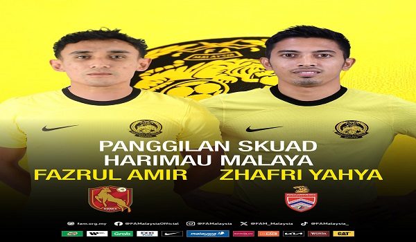 Fazrul Amir dan Zhafri Yahya tersenarai ke latihan pusat Harimau Malaya /Foto FB FAM