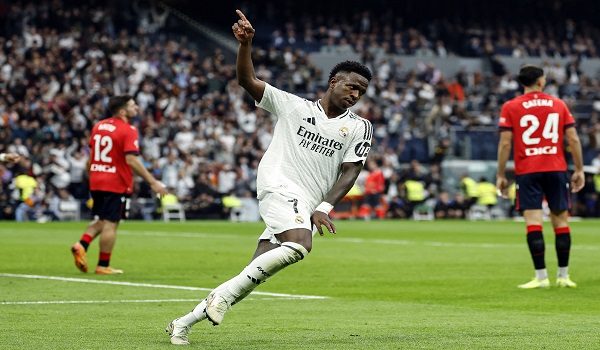 Vinicius Jr jaringkan hatrik, bantu Real Madrid menang 4-0 ke atas Osasuna / Foto AFP