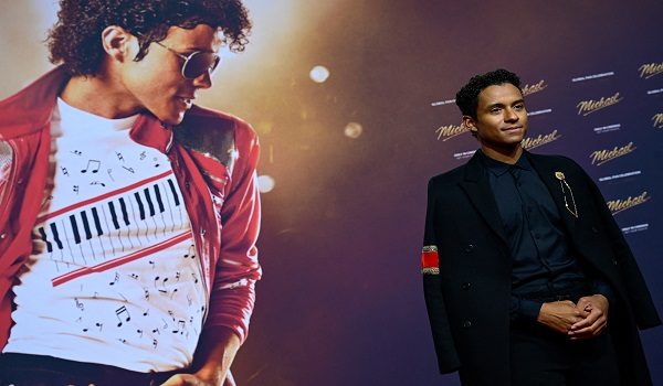 US actor Jaafar Jackson poses for photogaphers as he arrives on the red carpet for the world premiere of the Michael Jackson biopic "Michael" at the Uber Eats Music Hall in Berlin on April 10, 2026. Thousands of Michael Jackson fans converged on April 10, 2026 to Berlin before the world premiere of the biopic on the king of pop, despite the accusations of paedophilia that still target the artist. (Photo by John MACDOUGALL / AFP)
