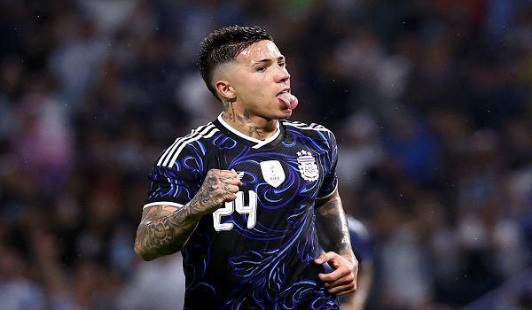 Soccer Football - International Friendly - Argentina v Mauritania - Estadio La Bombonera, Buenos Aires, Argentina - March 27, 2026 Argentina's Enzo Fernandez celebrates scoring their first goal REUTERS/Agustin Marcarian