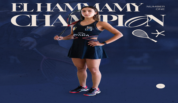 Pemain nombor satu dunia, Hania El Hammamy muncul juara Terbuka El Gouna./foto FB El Gouna Squash