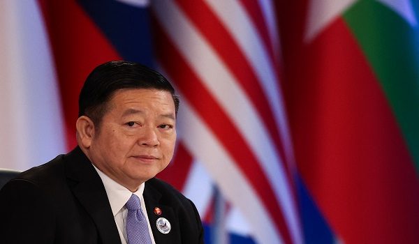 Association of Southeast Asian Nations (ASEAN) Secretary General Kao Kim Hourn attends the ASEAN Foreign Ministers' Meeting ahead of the 48th ASEAN Summit in Cebu on May 7, 2026. (Photo by Eloisa Lopez / POOL / AFP)