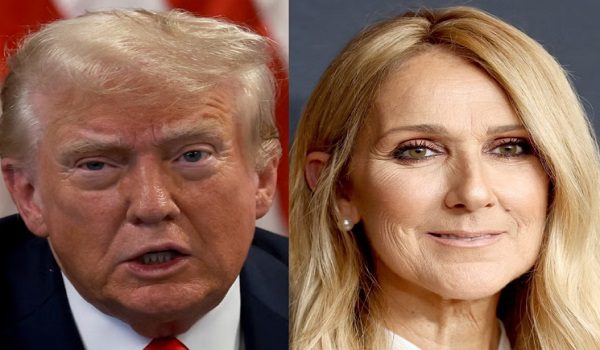 Donald Trump (KIRI) dan Celine Dion