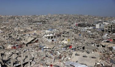 Keadaan Gaza yang sudah lenyap akibat dibom setiap hari oleh Rejim Zionis. Foto AFP