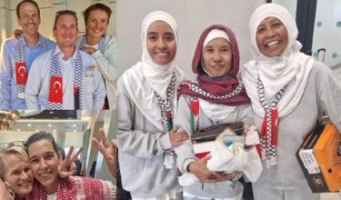 Aktivis Malaysia, Dr Norsham Abu Bakar (tiga dari kanan) menzahirkan terima kasih kepada kerajaan Turkiye atas bantuan diberikan/Foto Global