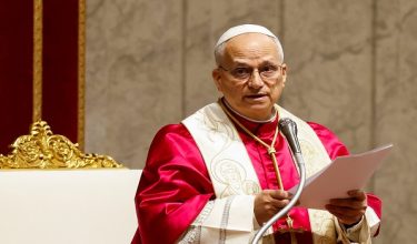 Pope Leo XIV presides over a Prayer Vigil and Rosary for Peace, in Saint Peter's Basilica at the Vatican, April 11, 2026. REUTERS/Remo Casilli