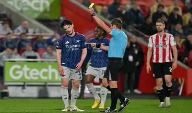 Arsenal sekadar seri 1-1 ketika berdepan Brentford. Foto/AFP